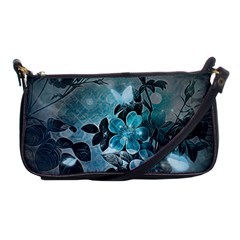 Elegant Floral Design With Butterflies Shoulder Clutch Bag