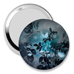 Elegant Floral Design With Butterflies 3  Handbag Mirrors