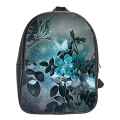 Elegant Floral Design With Butterflies School Bag (xl) by FantasyWorld7