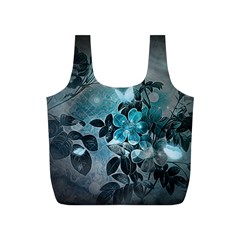 Elegant Floral Design With Butterflies Full Print Recycle Bag (S)