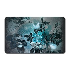 Elegant Floral Design With Butterflies Magnet (rectangular) by FantasyWorld7