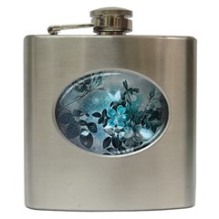 Elegant Floral Design With Butterflies Hip Flask (6 Oz) by FantasyWorld7