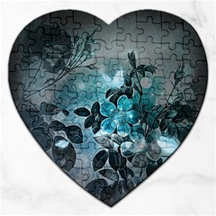 Elegant Floral Design With Butterflies Jigsaw Puzzle (Heart)