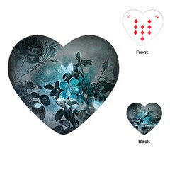 Elegant Floral Design With Butterflies Playing Cards Single Design (heart) by FantasyWorld7