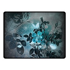 Elegant Floral Design With Butterflies Double Sided Fleece Blanket (Small) 