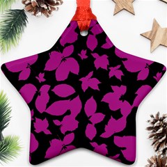 Dark Botanical Motif Print Pattern Ornament (star)