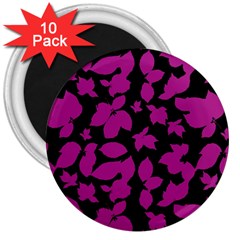 Dark Botanical Motif Print Pattern 3  Magnets (10 Pack)  by dflcprintsclothing