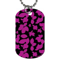 Dark Botanical Motif Print Pattern Dog Tag (two Sides) by dflcprintsclothing