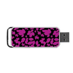 Dark Botanical Motif Print Pattern Portable Usb Flash (one Side) by dflcprintsclothing