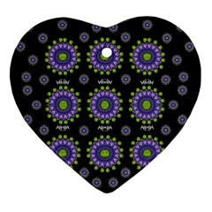 Lilies And Decorative Stars Of Freedom Ornament (heart) by pepitasart