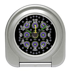 Lilies And Decorative Stars Of Freedom Travel Alarm Clock