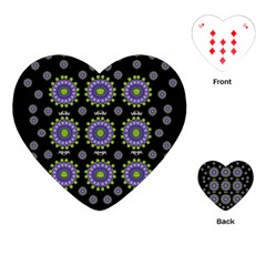 Lilies And Decorative Stars Of Freedom Playing Cards Single Design (Heart)