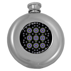 Lilies And Decorative Stars Of Freedom Round Hip Flask (5 oz)