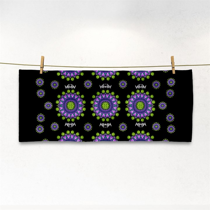 Lilies And Decorative Stars Of Freedom Hand Towel