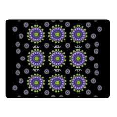 Lilies And Decorative Stars Of Freedom Double Sided Fleece Blanket (Small) 