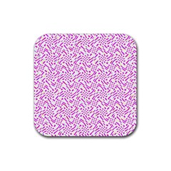 Crazypink Rubber Coaster (square)  by designsbyamerianna