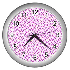 Crazypink Wall Clock (silver) by designsbyamerianna