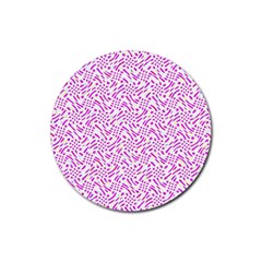 Crazypink Rubber Round Coaster (4 Pack)  by designsbyamerianna