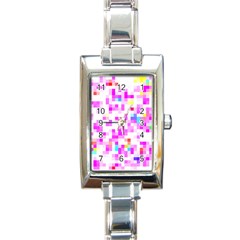 Pixelpink Rectangle Italian Charm Watch by designsbyamerianna