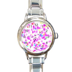 Pixelpink Round Italian Charm Watch by designsbyamerianna