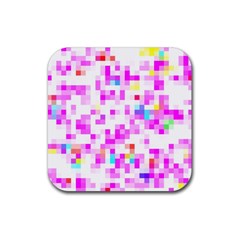 Pixelpink Rubber Coaster (square)  by designsbyamerianna