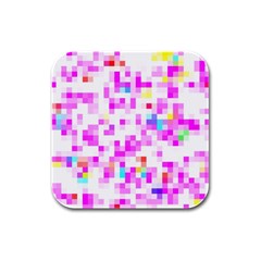 Pixelpink Rubber Square Coaster (4 Pack)  by designsbyamerianna