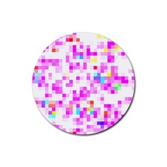 Pixelpink Rubber Round Coaster (4 Pack)  by designsbyamerianna