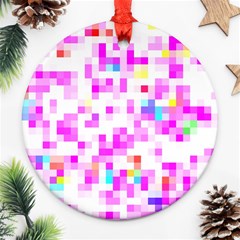 Pixelpink Round Ornament (two Sides) by designsbyamerianna