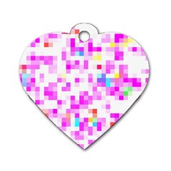 Pixelpink Dog Tag Heart (one Side) by designsbyamerianna