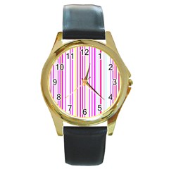 Brightstrips Round Gold Metal Watch by designsbyamerianna