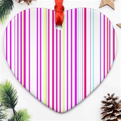 Brightstrips Heart Ornament (two Sides) by designsbyamerianna