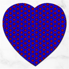 Blue Pattern Red Texture Jigsaw Puzzle (heart)