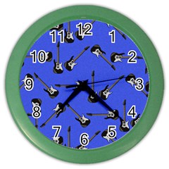 Guitar Instruments Music Rock Color Wall Clock by Bajindul