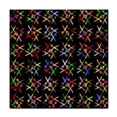 Scissors Pattern Colorful Prismatic Tile Coasters