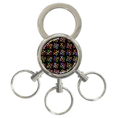 Scissors Pattern Colorful Prismatic 3-ring Key Chain by HermanTelo