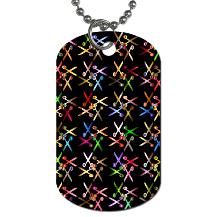 Scissors Pattern Colorful Prismatic Dog Tag (One Side)