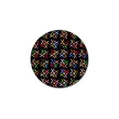 Scissors Pattern Colorful Prismatic Golf Ball Marker by HermanTelo