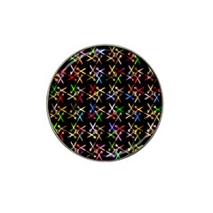 Scissors Pattern Colorful Prismatic Hat Clip Ball Marker (4 Pack)