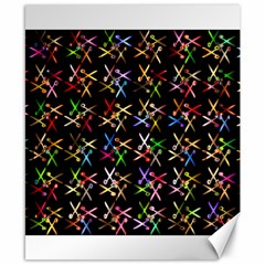 Scissors Pattern Colorful Prismatic Canvas 8  X 10 