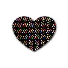 Scissors Pattern Colorful Prismatic Rubber Coaster (heart) 