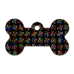 Scissors Pattern Colorful Prismatic Dog Tag Bone (two Sides)