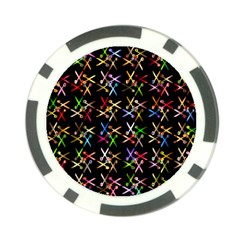 Scissors Pattern Colorful Prismatic Poker Chip Card Guard (10 Pack)