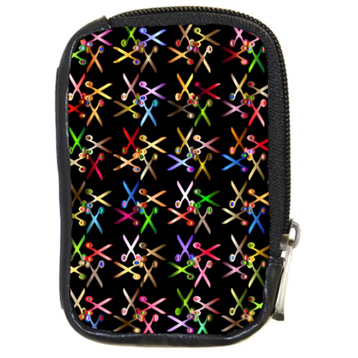 Scissors Pattern Colorful Prismatic Compact Camera Leather Case