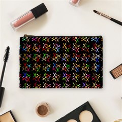 Scissors Pattern Colorful Prismatic Cosmetic Bag (medium)