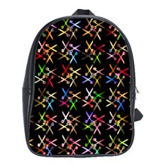 Scissors Pattern Colorful Prismatic School Bag (large)