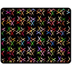 Scissors Pattern Colorful Prismatic Fleece Blanket (medium) 