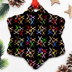 Scissors Pattern Colorful Prismatic Ornament (snowflake)