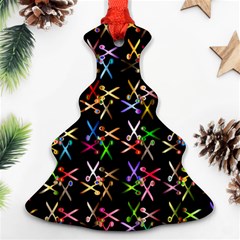 Scissors Pattern Colorful Prismatic Christmas Tree Ornament (two Sides)