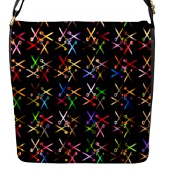 Scissors Pattern Colorful Prismatic Flap Closure Messenger Bag (s) by HermanTelo