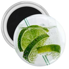 Lime Club Soda Drink Cocktail 3  Magnets by Pakrebo